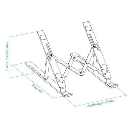 Tooq Soporte Elevador TQLRS0033-AL para Portátiles hasta 15 pulgadas, Plata